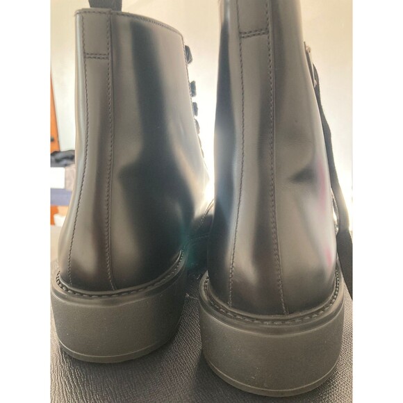 NEW MEN PRADA COMBAT BLACK LEATHER CHELSEA BOOTS US 9.5/UK8.5 main image 5
